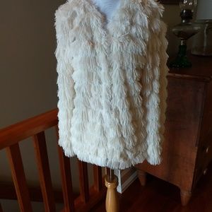 Shaggy off white Sweater Jacket